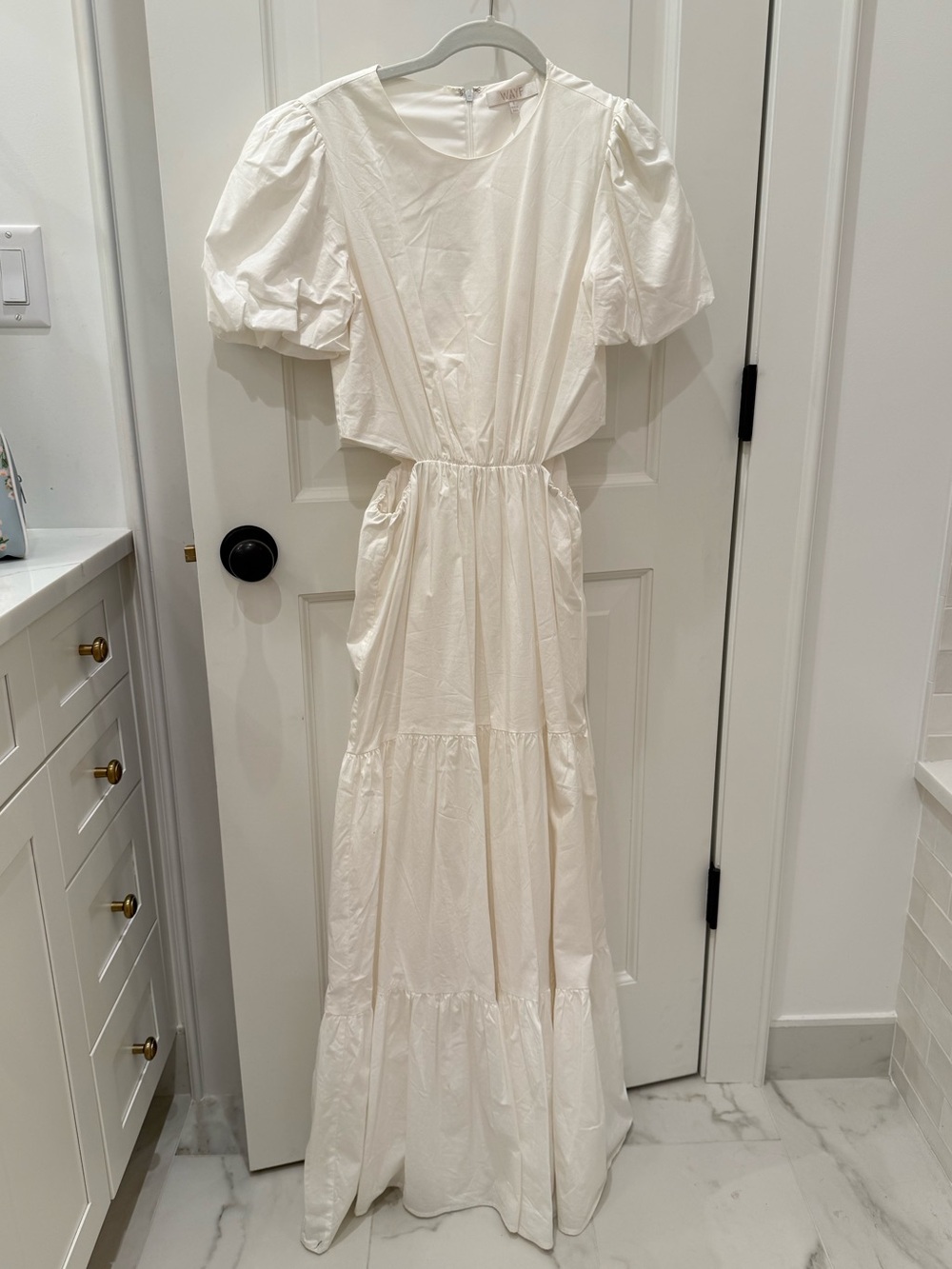 WAYF White Side Cut Out Maxi Dress